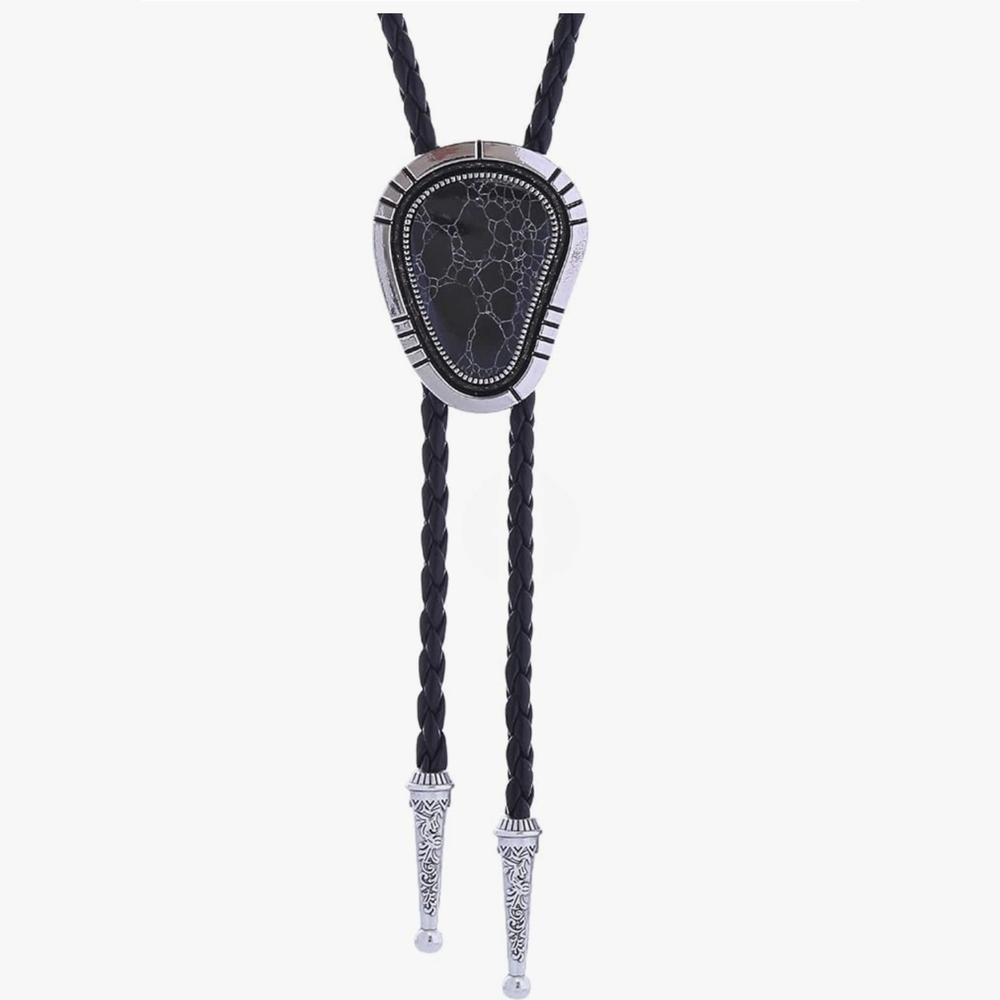 Black and Silver‎ Bolo Tie